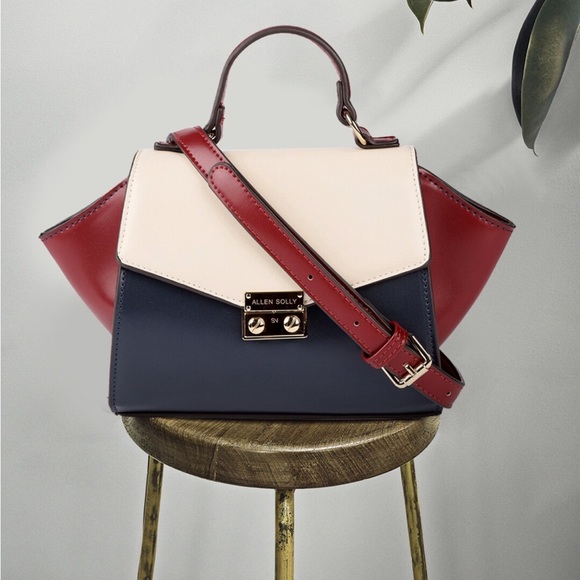 Navy blue colourblocked regular PU swagger handheld bag - Picture 8 of 8